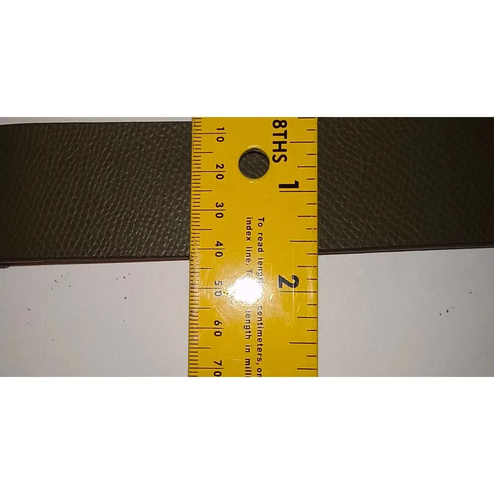 Michael Kors Belt Women Size XL Green Genuine Leather Classic MK Logo Gold toned
